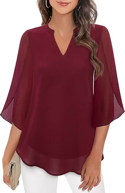Arielle | Women’s V-Neck Flutter Sleeve Relaxed Blouse