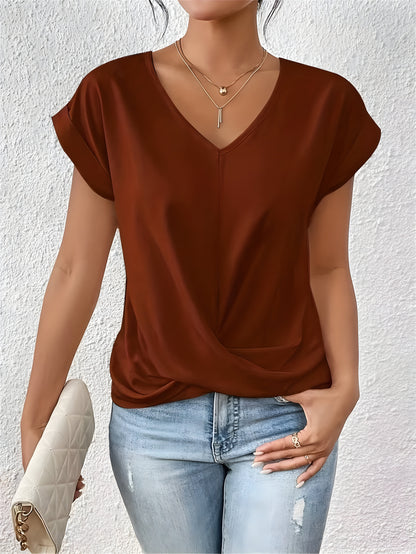 Luna | Women’s V-Neck Wrap Front Summer Top