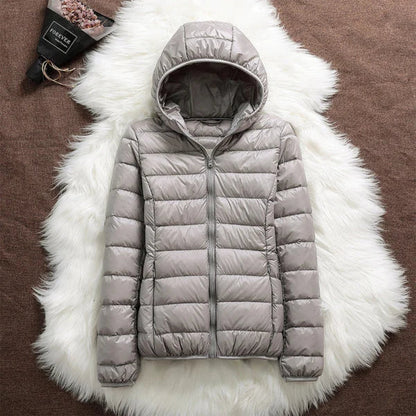 Women’s Quilted Jacket – Zip-Front Long Sleeve Outerwear