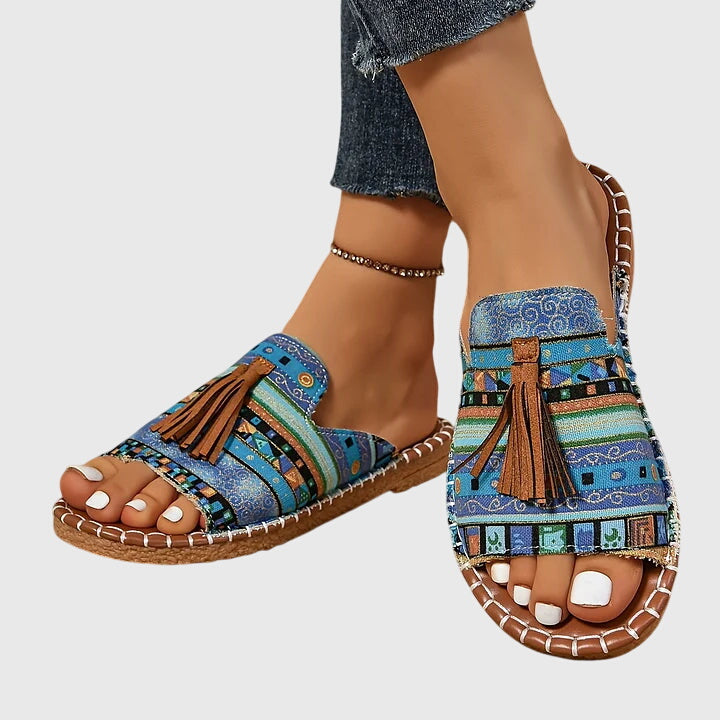 Orthopedic Tassel Slide Sandals
