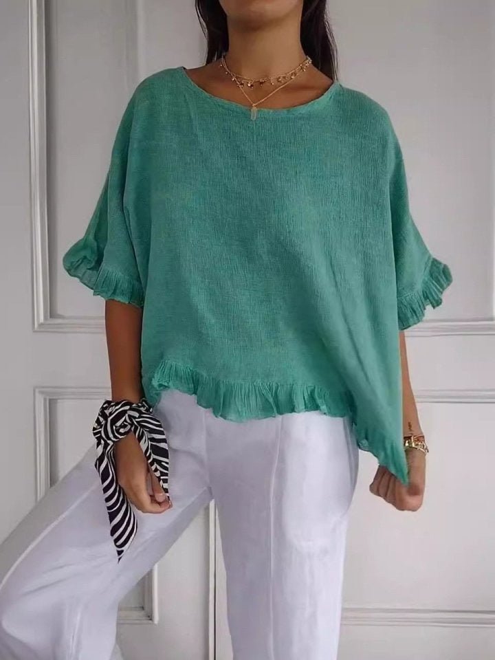 Orlena | Women’s Ruffle Hem Relaxed Blouse