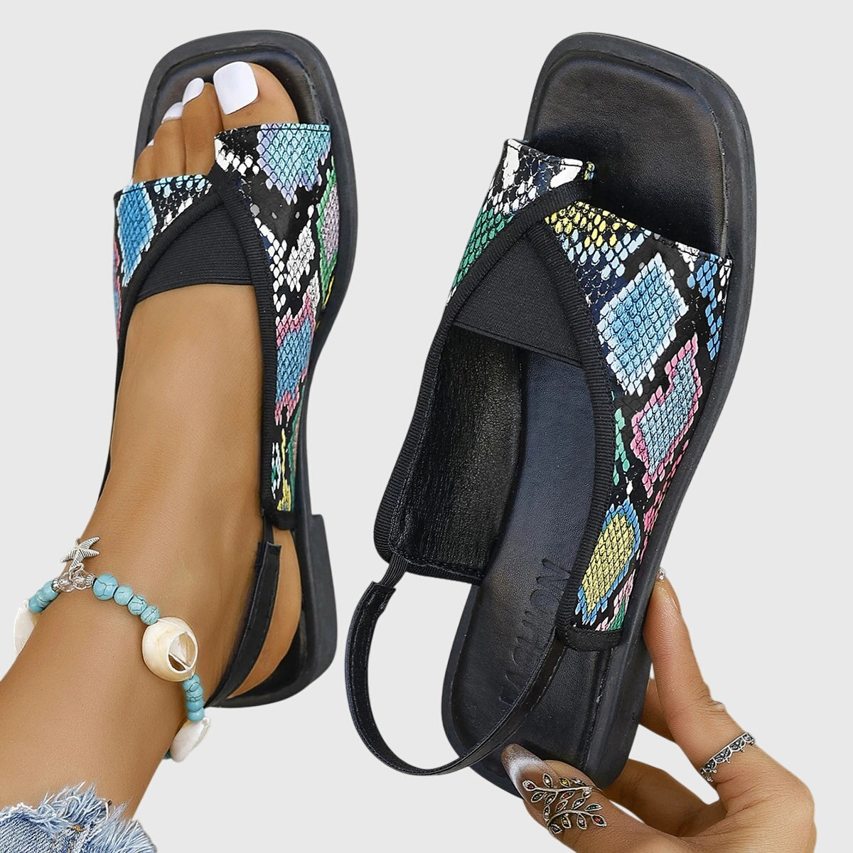 Women’s Orthopedic Slingback Sandals with Elastic Panel