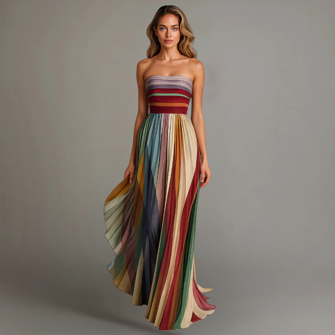 Women’s Pleated Maxi Dress – Elegant Style with Graceful Movement