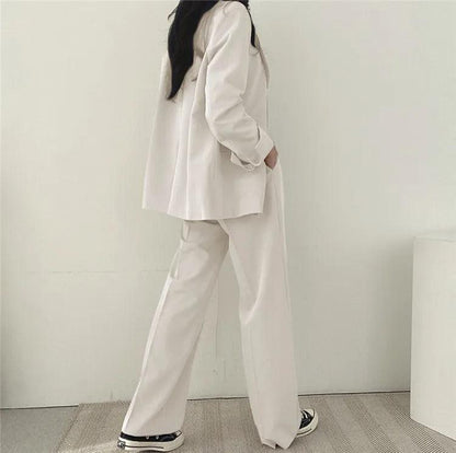 Women’s Elegant Evening Set – Tailored Blazer and Wide Leg Pants
