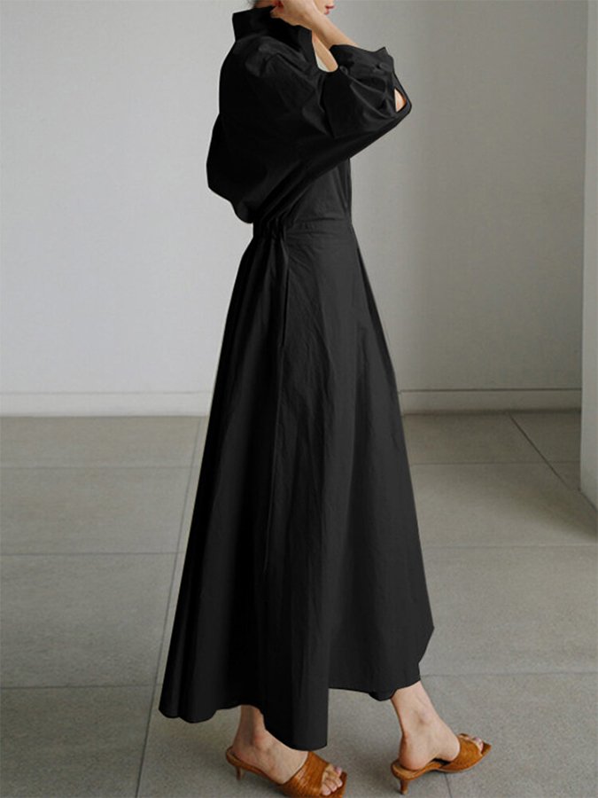 Sofia | Women’s Tailored Wrap Shirt Maxi Dress