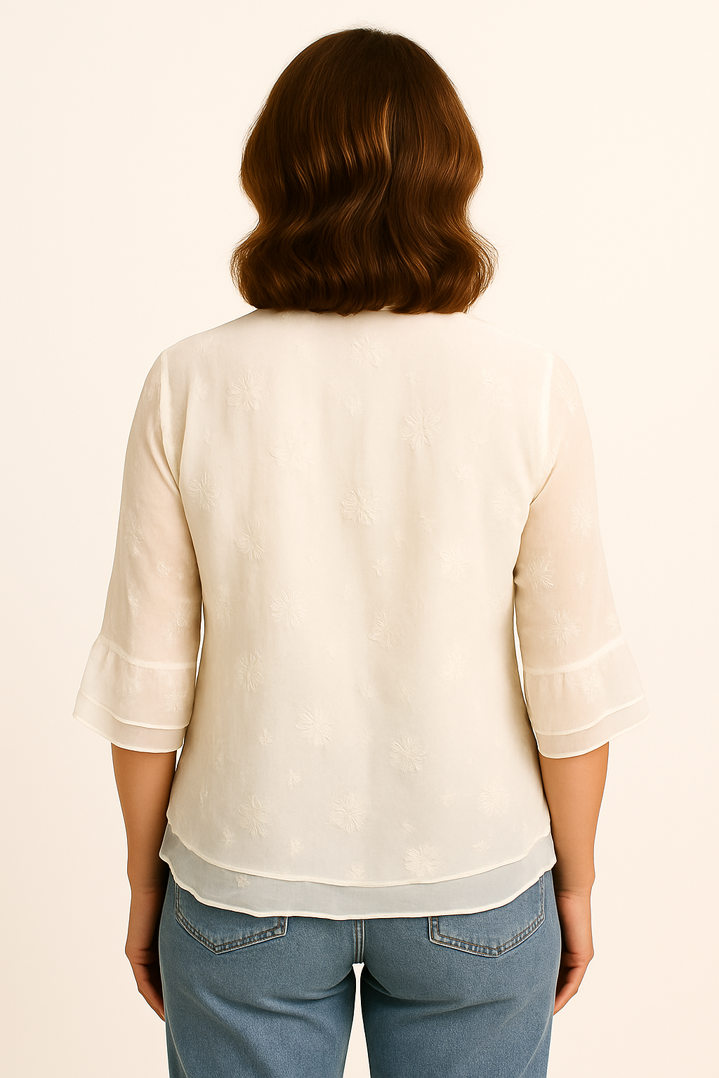 Avery | Lightweight Embroidered Summer Button Top