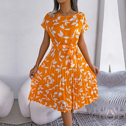Sorrelia | Printed Midi Dress with Tie Waist