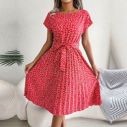 Sorrelia | Printed Midi Dress with Tie Waist