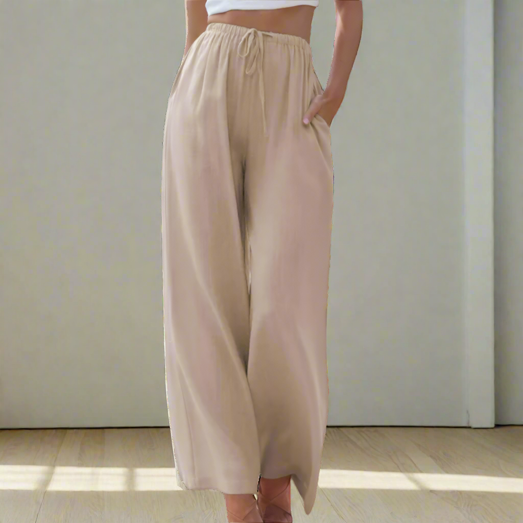 Elastic Waist Lounge Pants – Relaxed Fit Everyday Pants for Women