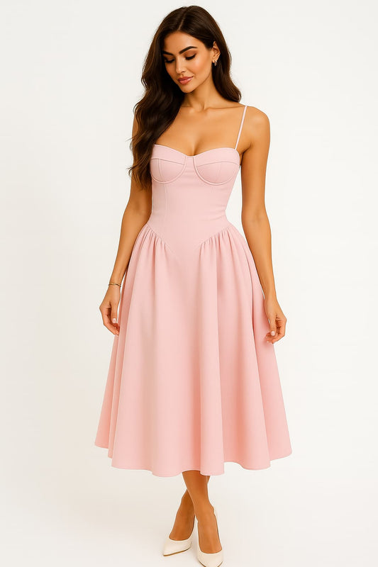 Elvirea | Corset-Style Midi Dress