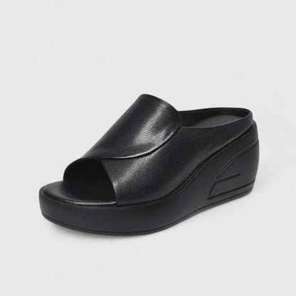 Women’s Platform Slide Sandals – Thick Sole with Open-Toe Design
