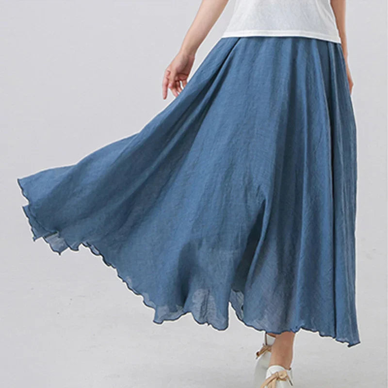 Avelune | Women’s Flowing Elastic Waist Maxi Skirt