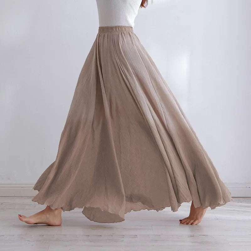 Avelune | Women’s Flowing Elastic Waist Maxi Skirt