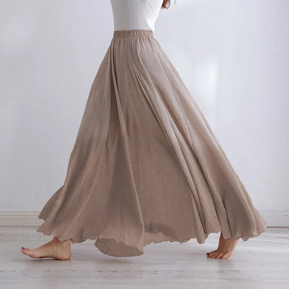 Avelune | Women’s Flowing Elastic Waist Maxi Skirt