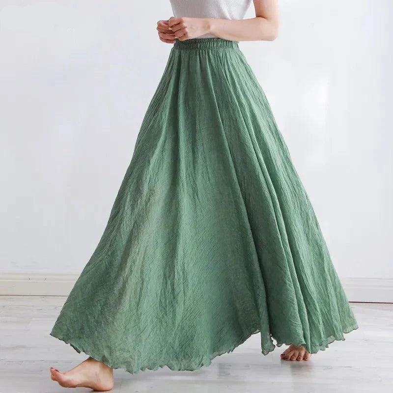 Avelune | Women’s Flowing Elastic Waist Maxi Skirt