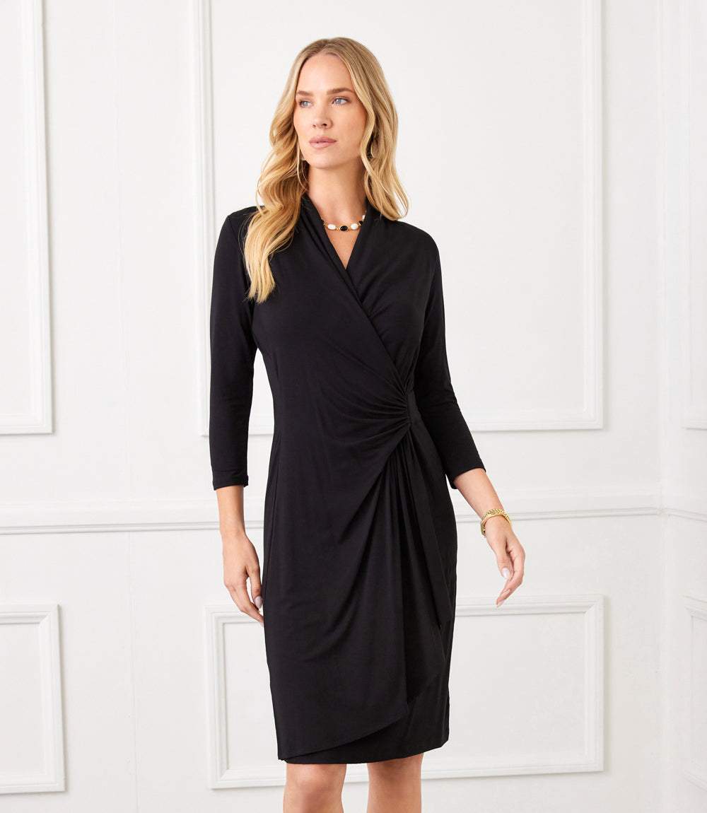 Elegant Wrap Midi Dress – Sophisticated Style with Timeless Appeal