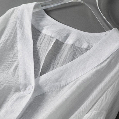 Avery | Relaxed V-Neck Summer Button Top