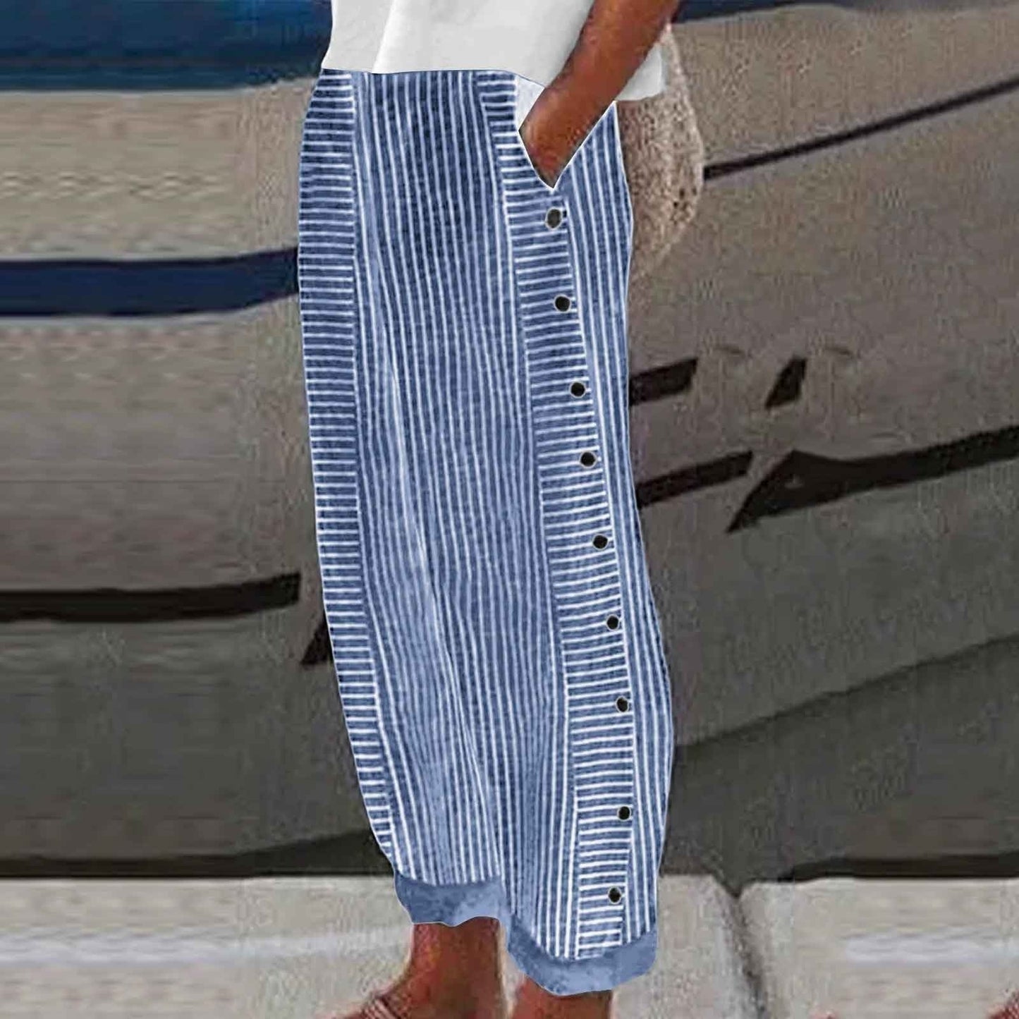 Lioren | Women’s Striped Cropped Summer Pants