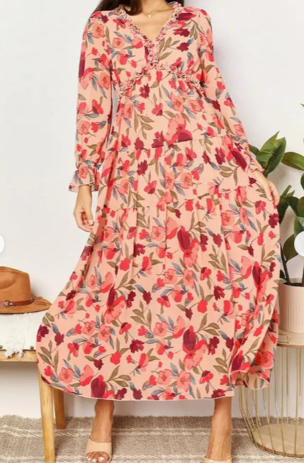 Aurevya | Women’s Bohemian Lace-Detail Maxi Summer Dress