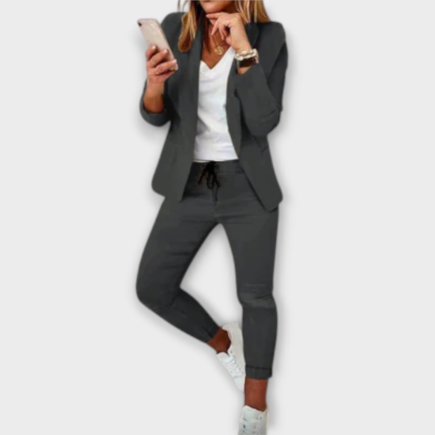 Women’s Tailored Blazer Suit Set – Structured Fit Two Piece Set