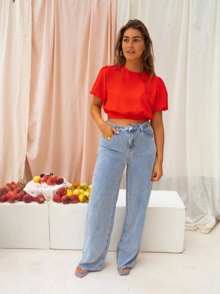 Cropped Short Sleeve Top – Lightweight Summer Top for Women