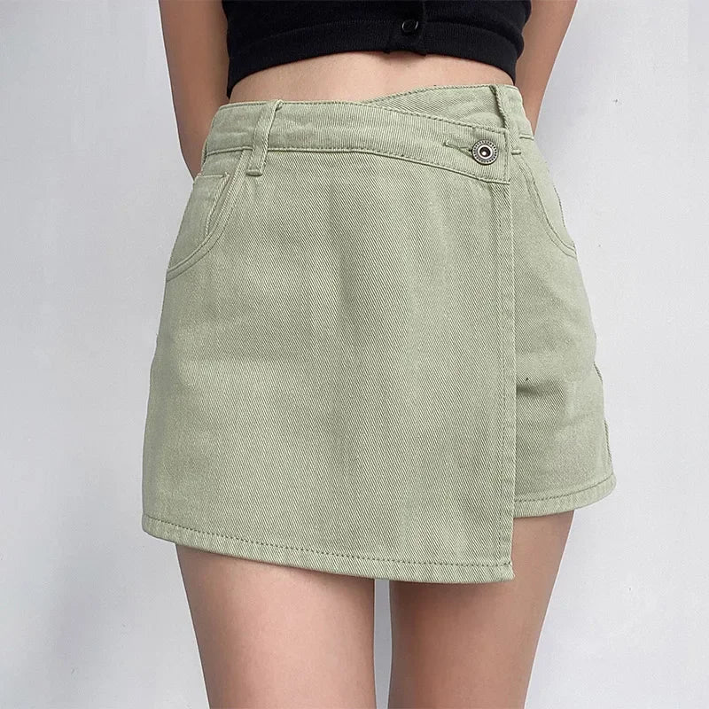 Nerissa | Women’s Wrap Style Denim Mini Skirt