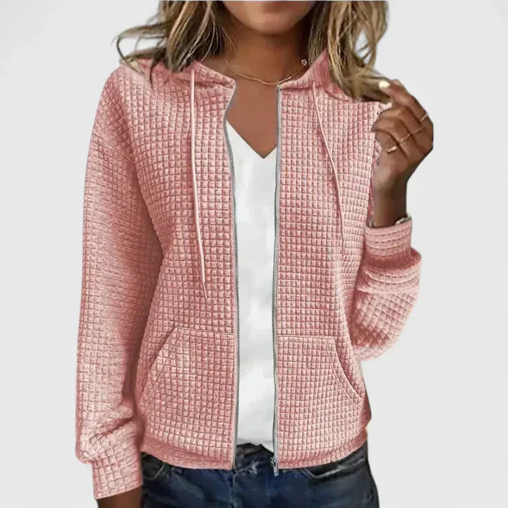 Women’s Zip-Up Jacket – Hooded Long Sleeve Outerwear