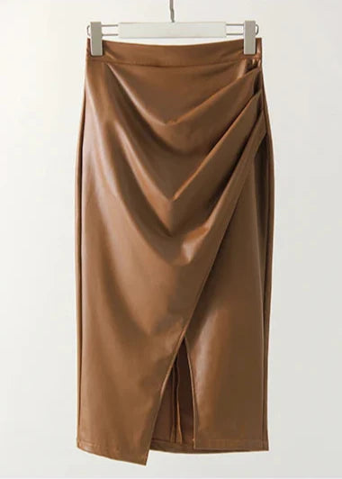 Cirelle | Women’s Draped High Waist Pencil Midi Skirt