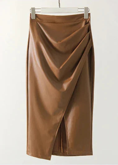 Orlisse | Women’s Draped High Waist Midi Wrap Skirt