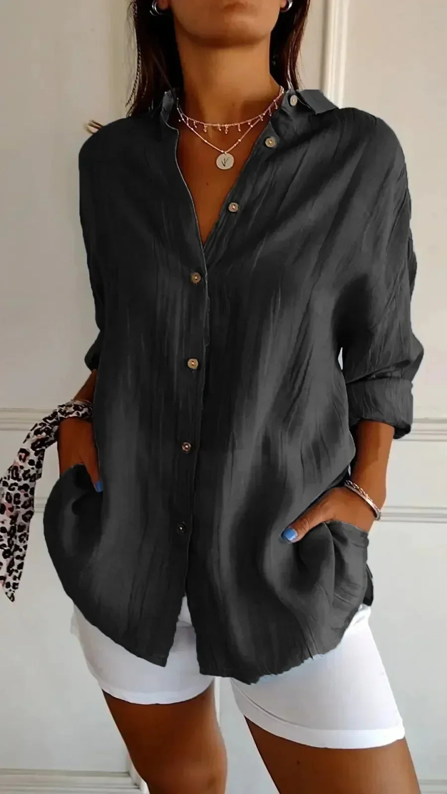 Noa | Relaxed Button Front Spring Blouse