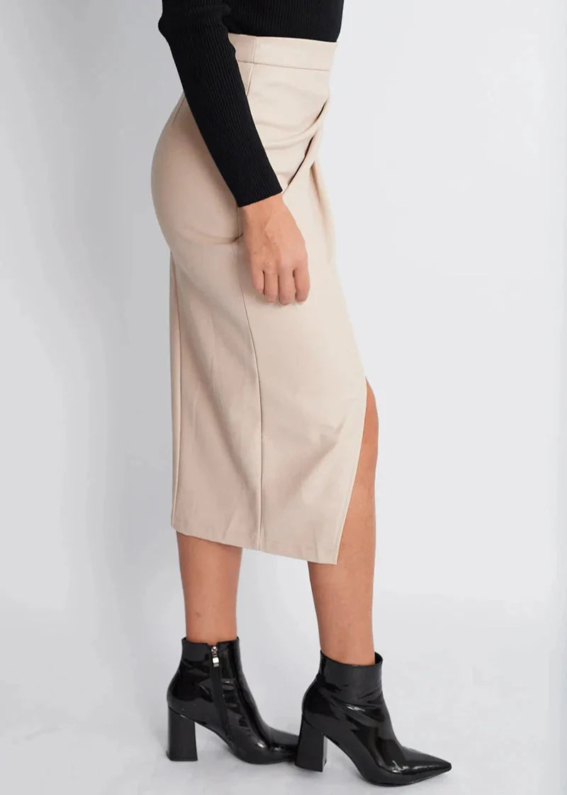 Cirelle | Women’s Draped High Waist Pencil Midi Skirt