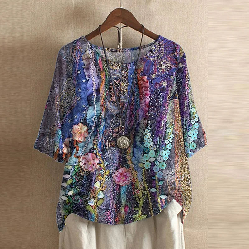 Rowan | Relaxed Floral Print Summer Blouse