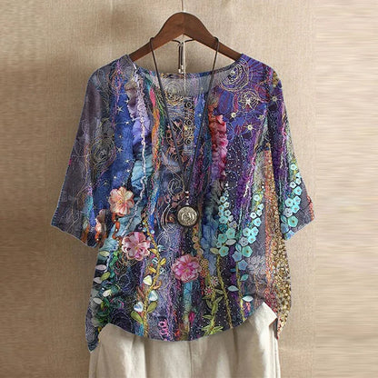 Rowan | Relaxed Floral Print Summer Blouse