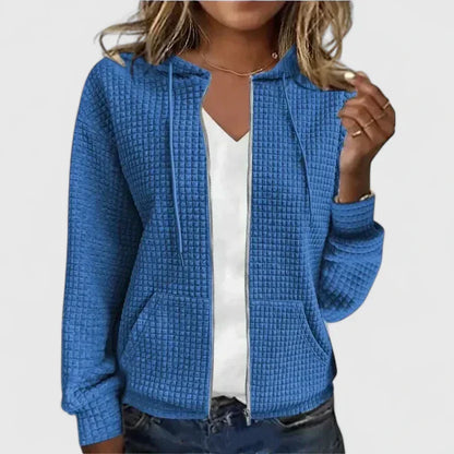 Women’s Zip-Up Jacket – Hooded Long Sleeve Outerwear