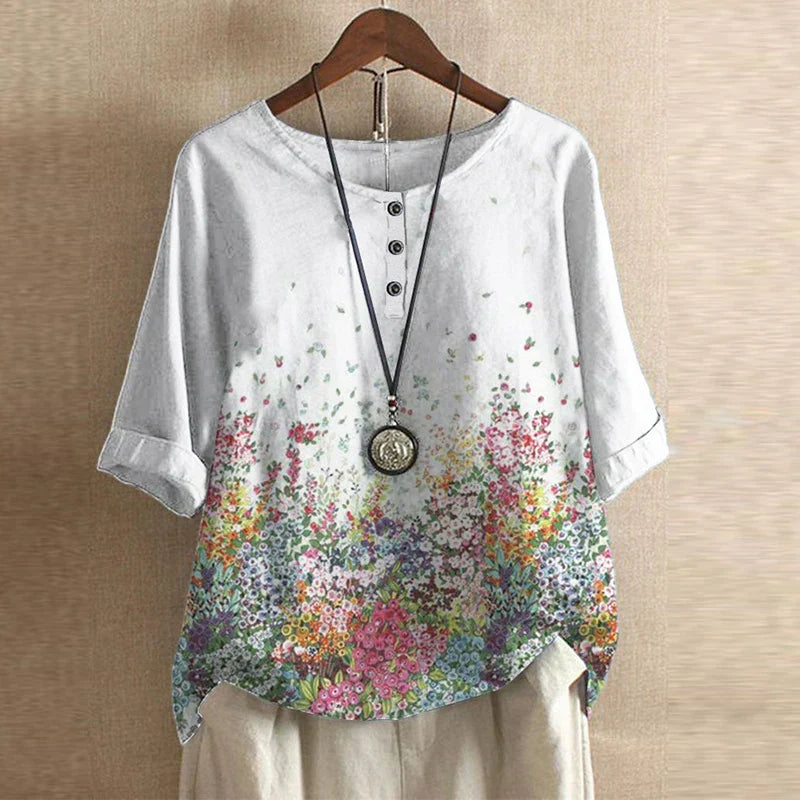 Rowan | Relaxed Floral Print Summer Blouse