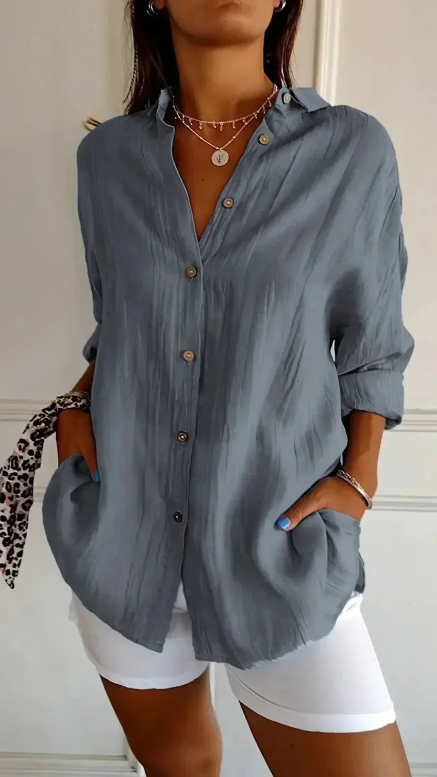 Noa | Relaxed Button Front Spring Blouse