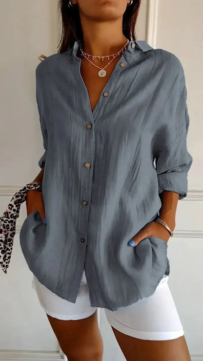 Noa | Relaxed Button Front Spring Blouse