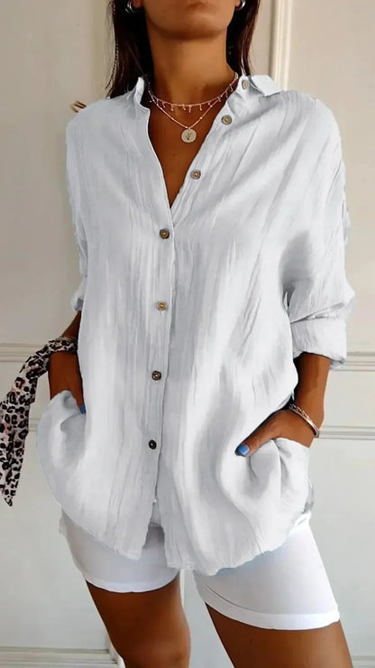 Noa | Relaxed Button Front Spring Blouse