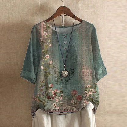 Rowan | Relaxed Floral Print Summer Blouse