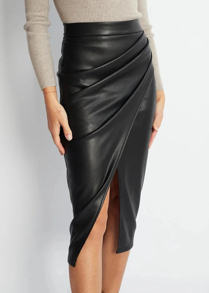 Cirelle | Women’s Draped High Waist Pencil Midi Skirt
