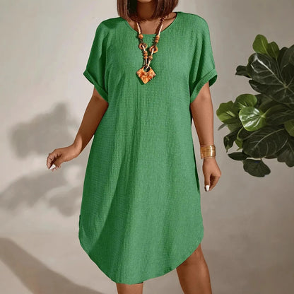 Elivara | Women’s Relaxed Short Sleeve Midi Dress