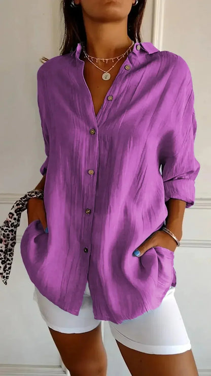 Noa | Relaxed Button Front Spring Blouse