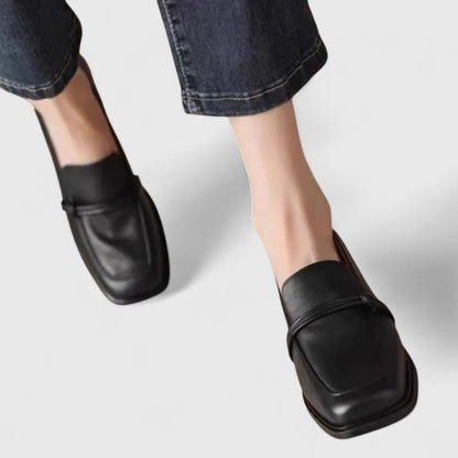 Women’s Orthopedic Slip-On Loafers – Supportive Block Heel Walking Shoes