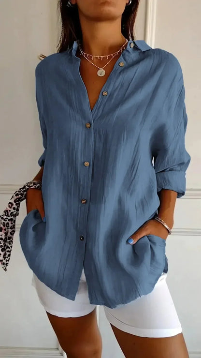 Noa | Relaxed Button Front Spring Blouse