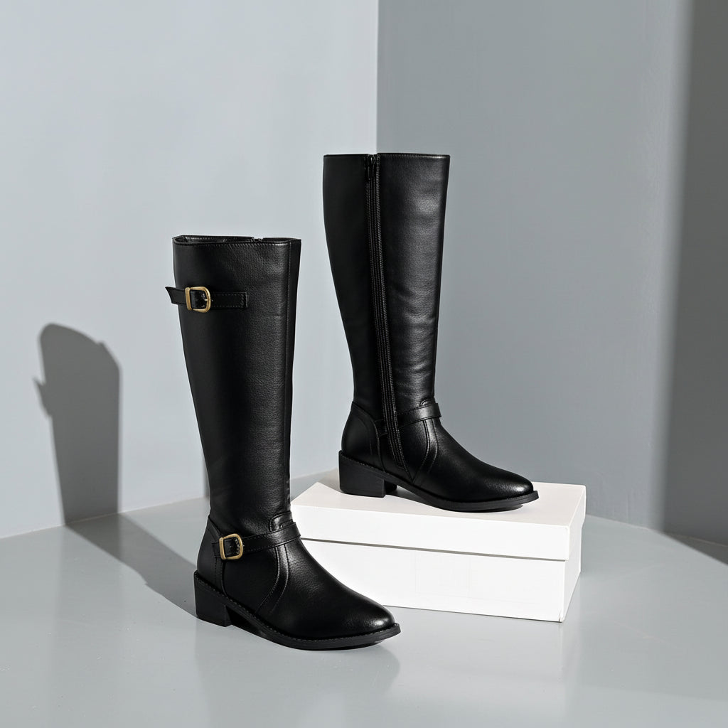 Women’s Orthopedic Leather Boots – Knee-High Supportive Walking Boots