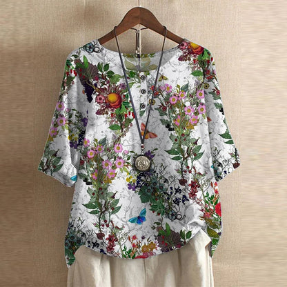 Rowan | Relaxed Floral Print Summer Blouse