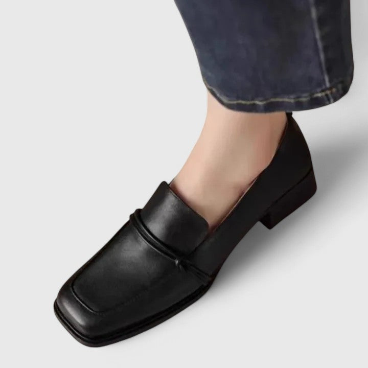 Women’s Orthopedic Slip-On Loafers – Supportive Block Heel Walking Shoes