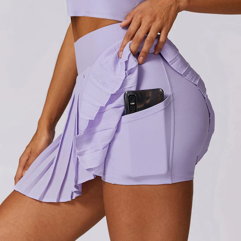 Elowra | Women’s Pleated High Waist Mini Skirt