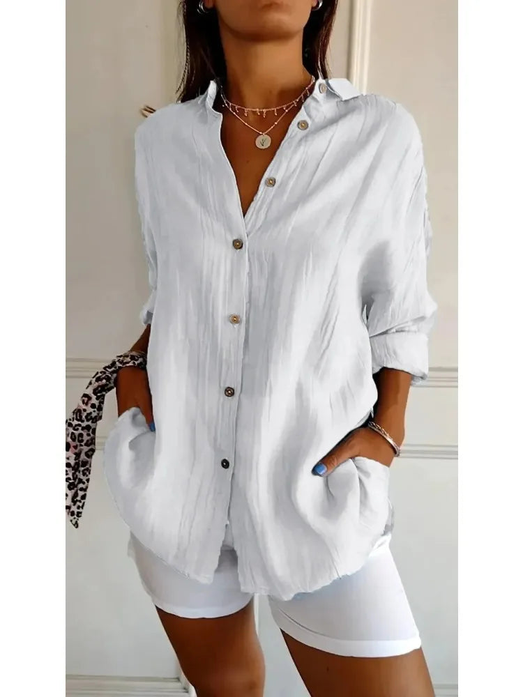 Noa | Relaxed Button Front Spring Blouse
