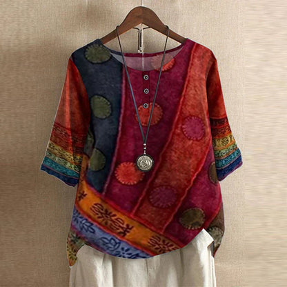 Rowan | Relaxed Floral Print Summer Blouse